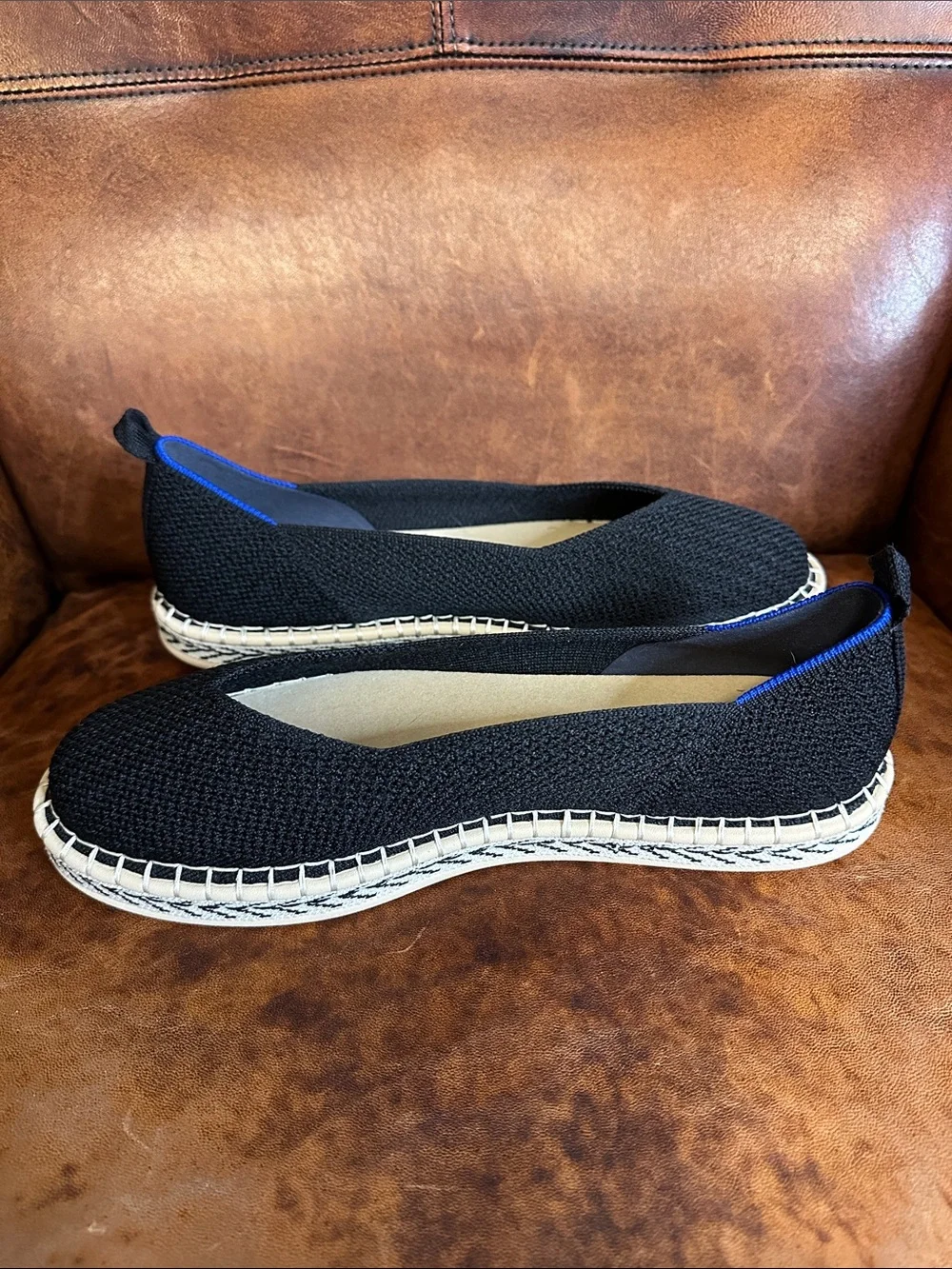 Rothy's The Boardwalk Espadrille Black Knit Flats